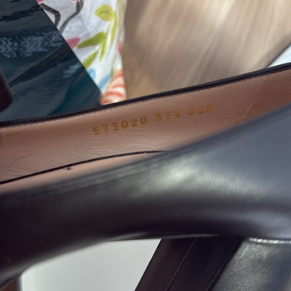 Gucci Black Marmont Leather Platform Loafers - Picture 9 of 9